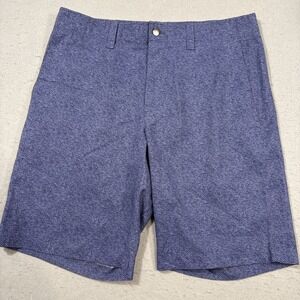 Callaway Golf Shorts Men 32 BLUE HERRINGBONE Stretch Performance Polyester Blend